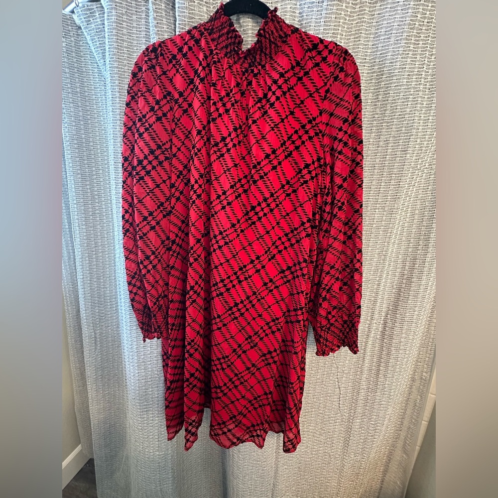 NWT- Red and Black CK Knee Length Dress -Sz 14